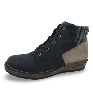 Aetrex Jolie Women's 8.5 Leather Knit Cuff Ankle Boots Arch Support Shoes NWOB